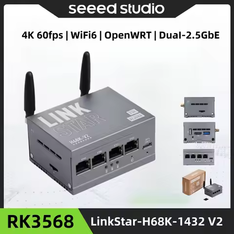 LinkStar-H68K-1432 V2 Wi-Fi 6 for Home Assistant with 4GB RAM & 32GB eMMC, dual-2.5G & dual-1G Ether