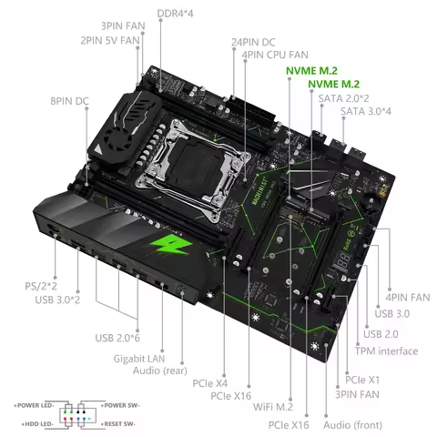 MACHINIST MR9A PRO X99new Motherboard Set Kit LGA2011-3 Xeon E5 2690 V3 CPU DDR4 16GB (2*8GB) 2666MH