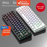 USB Keyboard 61 Key RGB Luminous Mini 60% for Computer Notebook