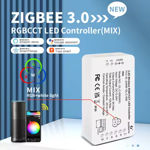 GLEDOPTO ZigBee 3.0 LED Strip Controller RGB CCT Mix Dual Color App Voice Control Smart Home Tech PW