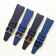 22mm Black Blue Rubber Silicone Watchband Watch Strap For IWC PILOT PORTUGIESER IW323101 Bracelet Belt With Pin Buckle Free tool