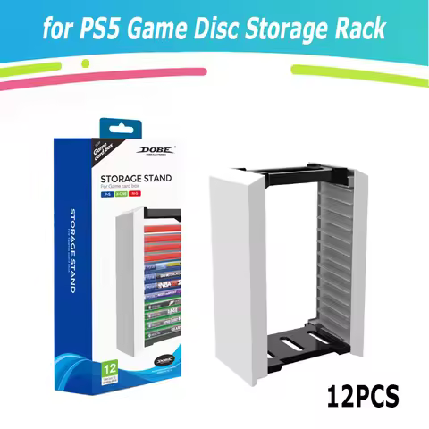 for PS5 Game Disc Rack Storage Box CD Box Holder Can Store 12 Game Disc Game Disk Tower Vertical Sta