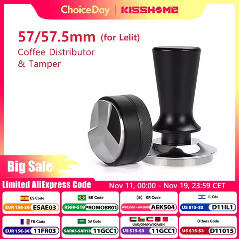 Coffee Tamper 57mm 57.5mm Constant Pressure Elasticity Distributor Tools For Lelit Anna Barista Espr