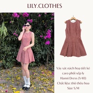 Lily.clothes- Dress Sleeveless Short style with checkered pattern and youthful dynamic pleats Hanni 