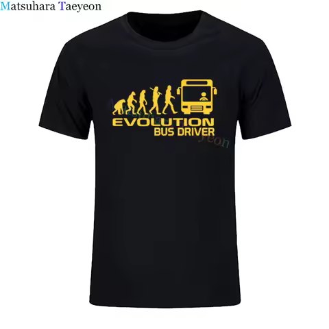 NEW Fashion T-Shirt Men Evolution of A Bus Driver Print Mens T-Shirt Gift Funny Tee Shirt Unisex Tee
