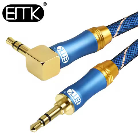 EMK AUX 3.5mm Jack Audio Cable Jack 3.5 Male to AUX Cable Audio 90 Degree Right Angle AUX Cable for 