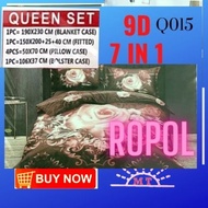New 9D ROPOL QUEEN FITTED Bedsheet 7 in1