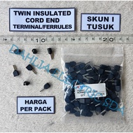 Skun I FERRULES 2 CABLES TE1508 BLACK 1 PACK (100 PCS)