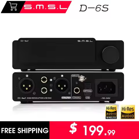 SMSL D6S D-6S ES9039Q2M Chip MQA DAC Digital Audio Music Decoder Bluetooth 5.1 LDAC Hi-res XMOS XU31