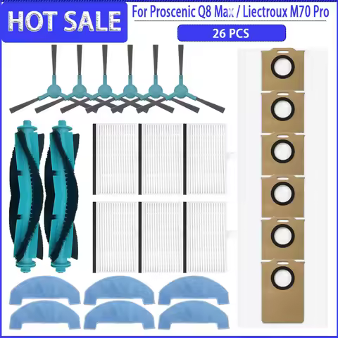 Main Side Brush Filter For MONSGA MS1 MAX,Proscenic Q8 Max,Mova E10,Liectroux M70 Pro,Mamibot EXVAC7