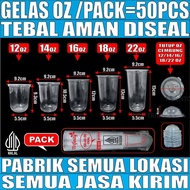 Gelas Oz HALAL Oval Tebal 8gr 12oz 14oz 16oz 18oz 22oz Datar Rata /Pack Cup Trifinity JSP
