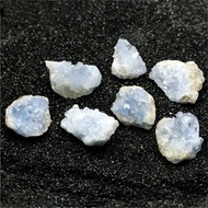【】 Natural Madagascar Celestite Crystal Raw Stone Sky Blue Geode Rough Mineral Specimen Ornaments Cr