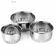 3PCS Stainless Steel Crinkle Scone Pastry Quiche Dumpling Wrapper Cookie Cutters