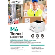 New Stocks Thermal Printer for Shipping AWB Sticker Labels A6 (4" x 6") SoonMark M6