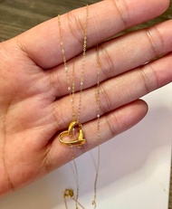 PAWNABLE 18K Saudi Gold  Fine Tauco Chain Necklace with 18K Heart Pendant(HOLLOW PENDANT)✨