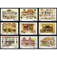 Malaysia Postcard - Historical Shop Front & Kampung House