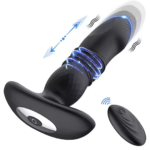 Telescopic Male Butt Plug Powerful Anal Vibrator Wireless APP Control Prostate Massager Thrusting Co
