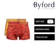 Byford Seluar Dlam Lelaki | (2 PCS) Byford Mens Microfiber Spandex Shorty Brief Underwear Assorted C