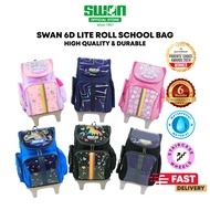 Swan 6D Lite Roll School Bag - Size XXL With Spinal Protection Back Support (6 Wheels Trolley)