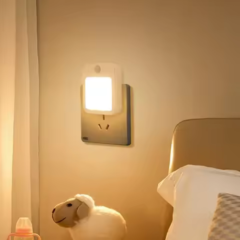 Night Light Motion Sensor With LED Light EU/US Plug Lamps Children's Night Light Wireless Night Lamp