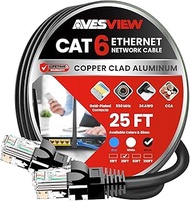 CAT 6 Ethernet Cable 25 FT, Indoor High-Speed 10Gbps Snagless Long CAT6 25FT Ethernet Cable for Inte