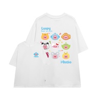 Áo thun Loopy local brand form rộng ATD652 Miucho cotton cổ tròn in artwork
