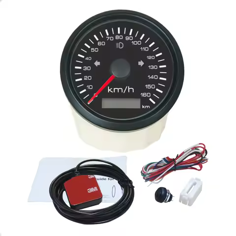 ELING 85mm Auto Motorcycle GPS Speedometer 0-125km/h 160MPH 200MPH with Red Yellow Backlight Overspe