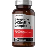 Horbäach L-Arginine L-Citrulline Complex | 3000mg | 250 Capsules |, Gluten Free Supplement