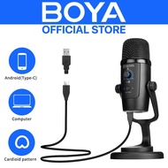 BOYA BY-PM500 USB Condenser Microphone Mic for Zoom / Windows / Mac / PC Computer / Android Type-C Smartphone