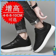 New Height Increasing Shoes for Men 10cm Invisible Elevator Sneakers White Leathe Sport Zapatillas D