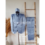 Denim blue groom's suit