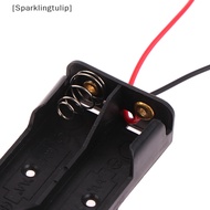 [Sparklingtulip] Plastic Standard Size AA/18650  Holder Box Case Black With Wire Lead 3V [NEW]