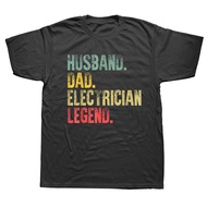 Mens Funny Vintage Shirt Husband Dad Electrician Legend Retro T-Shirt Men's Funny Family Tops &amp; Tees Cotton T Shirt Normal XS-4XL-5XL-6XL