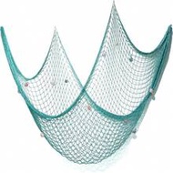 1/2 Pcs Mediterranean Style Decorative Fishing Net, 79 X 38 Inches, Nautical Wall Decor With Seashel
