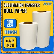 Sublimation Paper Roll 100M 8.5 / 12 Inhc 100gsm Quaff