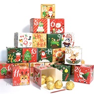 PJX 24pcs Christmas Box DIY Advent Calendar Treat Box Christmas Advent Calendar Box Xmas Countdown C