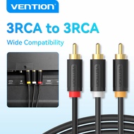 Vention สายวิดีโอเสียง RCA 3RCA ถึง3RCA สาย AV คอมโพสิตเข้ากันได้กับลำโพงเครื่องขยายเสียงเครื่องเล่นดีวีดี