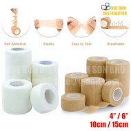 [Adhesive + Elastic] Sport Cohesive Bandage 4 / 6 4.5m Multipurpose Tape Injury Support Medical Grad