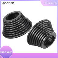 Andoer 18pcs 37-49-52-55-58-62-67-72-77-82mm Step Up / Step Down Lens Filter Metal Adapter Ring Kit