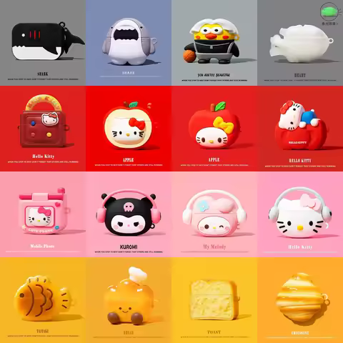 Hello Kitty or Kuromi and My Melody Cartoon Case For AirPods 1 2 3 4 Pro Pro 2 Pro 3 Silicone Earpho