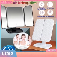3 Modes Rechargeable LED Desk Mirror Vanity Mirror With Lights Makeup Mirror Touch Control Adjustabl