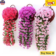 ZDD 78cm Simulation Violet Flower Vine Artificial Wall-mounted Garden Decorative Rattan Wedding Offi