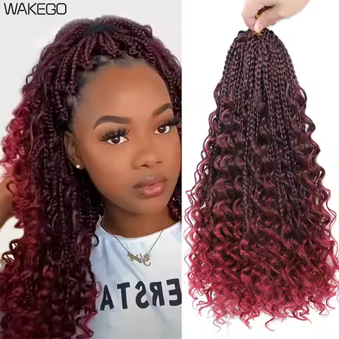 14 Inch Boho Box Braids Crochet Hair Curly Ends 6 Packs Crochet Braids Box Braids Goddess Box Braids