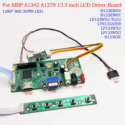 For MBP A1342 A1278 Macbook Pro 2011 13.3 inch 1280*800 IPS LCD controller Board HDMI VGA B133EW04 B