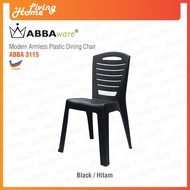 Modern Armless Plastic Dining Chair (Kerusi Makan Moden Plastik Tanpa Lengan) - Abbaware 3115 Plastic Chair Black Color