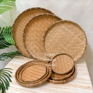 (Rattanvintage)🔥Round Bamboo Tray | Nyiru Buluh bulat Anyaman Tampi | Nyiru | Lalap Trap | Nyiru Tam