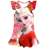 [Week Deal] Frozen Elsa Dress Girls Clothes Disney Birthday Party Kids Frozen Dresses for Girls Hall