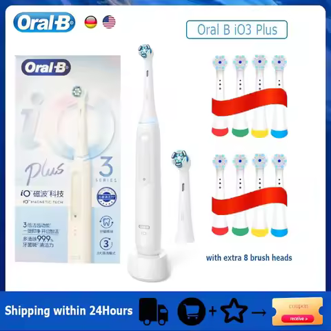 Oral B iO3 Plus Electric Toothrush IO Magnetic TECH Rechargeable 3 Cleaning Modes Dental Care iO Ser