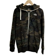 THE NORTH FACE Blouson Jacket Fleece XL Khaki Zip -Up Dark Brown Black Embroidery Long Sleeve Camouf