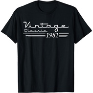 Men's cotton T-shirt Vintage 44th Birthday Decorations Vintage 1981 44 Years Old T-Shirt